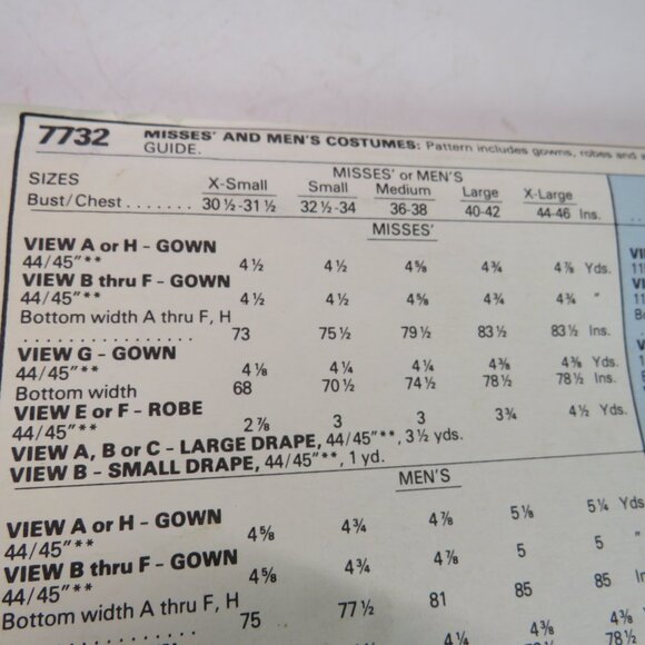 McCalls 7732 Sewing Pattern MED 36 - 38 Nativity Costumes - Picture 5 of 7